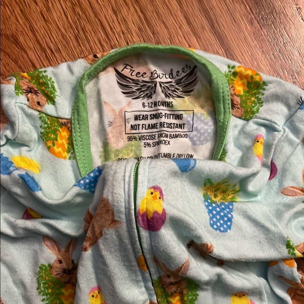 Kids Easter Free Birdees Footie PJs - Picture 2 of 2